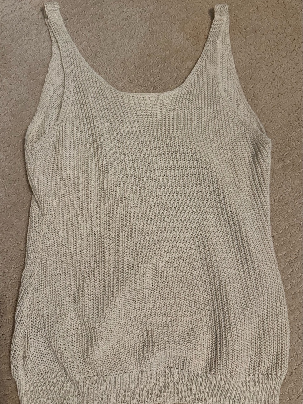 Light Cream Knit Tank Top